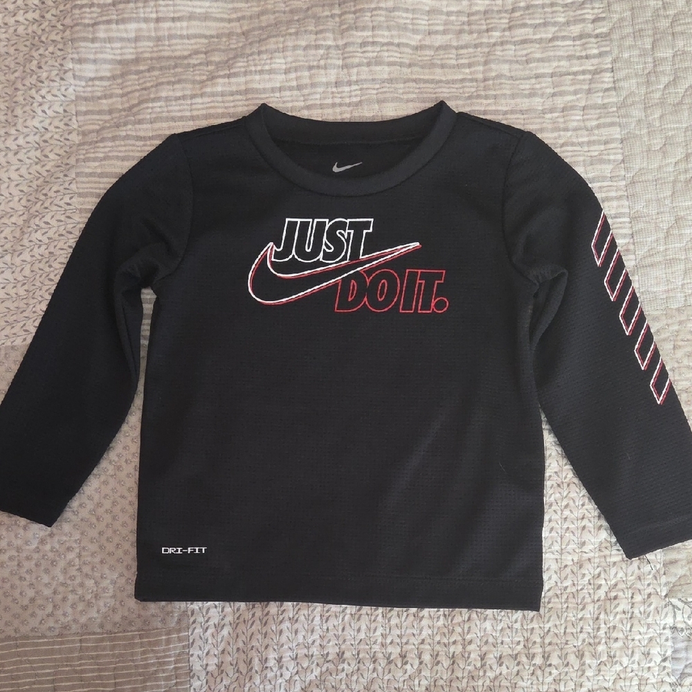 Nike Black Long Sleeve Tee with Red Accents